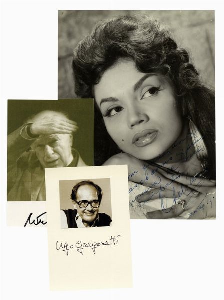 Raccolta di 79 tra firme, lettere, biglietti, contratti, programmi teatrali e fotografie di attori, registi, sceneggiatori.  - Asta Autografi e Manoscritti | ASTA A TEMPO - PARTE I  - Associazione Nazionale - Case d'Asta italiane
