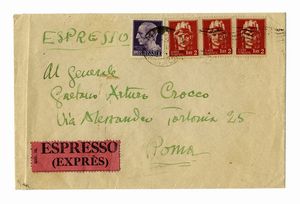 Gabriele D'Annunzio - Busta con indirizzo autografo di Gabriele d'Annunzio.