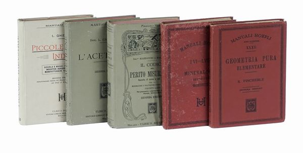 Lotto di 9 manuali Hoepli in legatura editoriale originale.  - Asta Libri a stampa dal XVI al XX secolo | ASTA A TEMPO - PARTE II  - Associazione Nazionale - Case d'Asta italiane