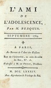 ARNAUD BERQUIN - L'ami de l'adolescence, par M. Berquin. Septembre 1784 (-douzieme partie).