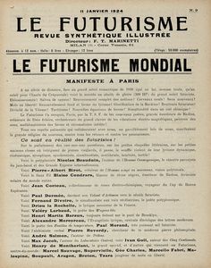 Enrico Prampolini : Il Futurismo. Rivista sintetica illustrata, n. 8. L?arte meccanica. Manifesto futurista. [Segue:] L?architettura futurista. Manifesto dell?11 luglio 1914.  - Asta Libri a stampa dal XVI al XX secolo | ASTA A TEMPO - PARTE II  - Associazione Nazionale - Case d'Asta italiane