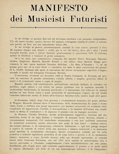 FRANCESCO BALILLA PRATELLA - Manifesto dei Musicisti Futuristi.