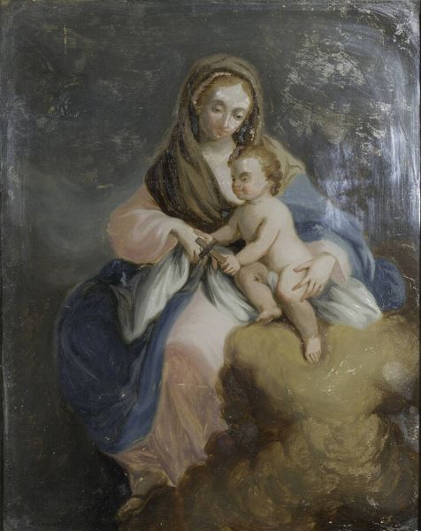 PITTORE ANONIMO Fine XVIII secolo : Madonna col Bambino  - Asta Asta di Dipinti - Associazione Nazionale - Case d'Asta italiane