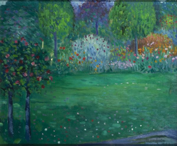 ETTORE FICO Piatto Biellese (VC) 1917 - 2004 Torino : Giardino di Licia 1987  - Asta Asta di Dipinti - Associazione Nazionale - Case d'Asta italiane