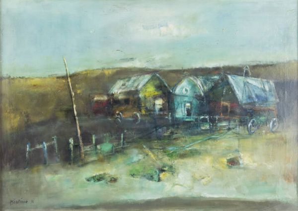 PIERO GARINO Lein� (TO) 1922 - 2009 Torino : Paesaggio 1971  - Asta Asta di Dipinti - Associazione Nazionale - Case d'Asta italiane