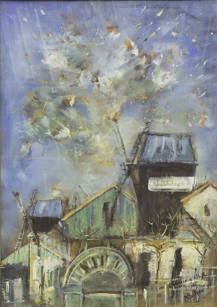 PIERO GARINO Lein� (TO) 1922 - 2009 Torino : Omaggio a Utrillo 1958  - Asta Asta di Dipinti - Associazione Nazionale - Case d'Asta italiane