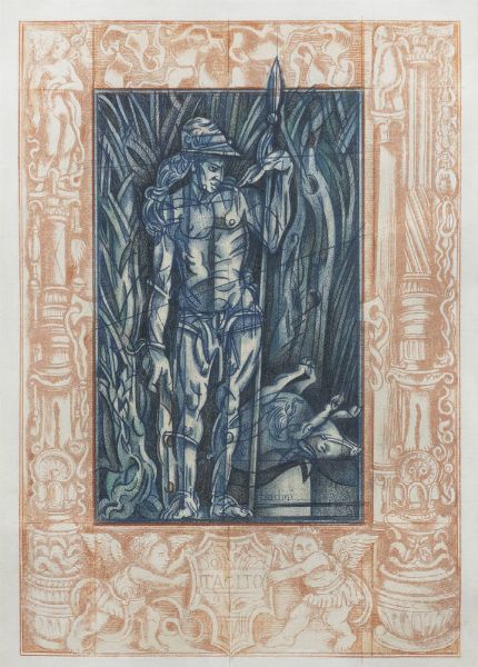 FLORIANO BODINI Geminio (VA) 1923 - 2005 : Cacciatore  - Asta Asta di Dipinti - Associazione Nazionale - Case d'Asta italiane