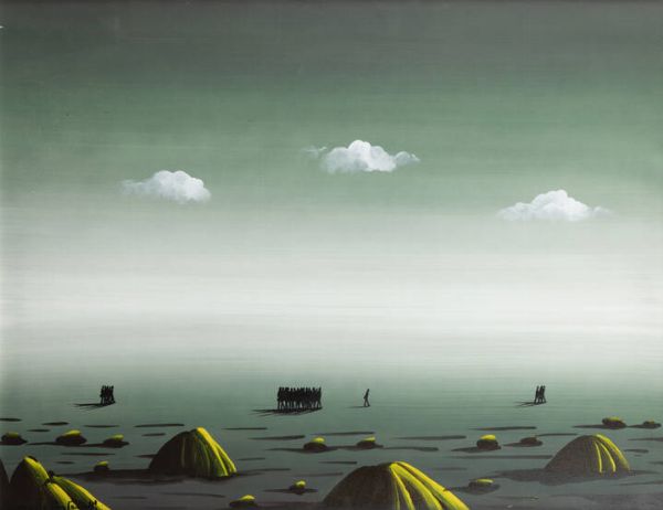 MARCELLO ANTONELLI Pesaro 1932 - 2009. : Paesaggio con figure e conchiglie 1967  - Asta Asta di Dipinti - Associazione Nazionale - Case d'Asta italiane