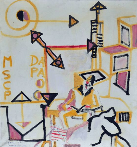 EUGENIO COMENCINI Savona 1939 : Ti penso cubo 1966  - Asta Asta di Dipinti - Associazione Nazionale - Case d'Asta italiane