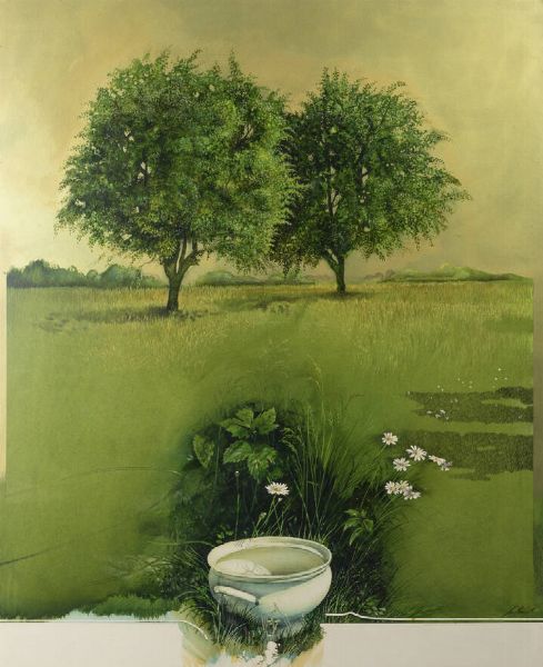 SERGIO SACCOMANDI Torino 1946 : Primavera  - Asta Asta di Dipinti - Associazione Nazionale - Case d'Asta italiane