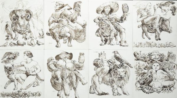 ABACUC (Silvano Gilardi) Torino 1933 : I vizi capitali1967  - Asta Asta di Dipinti - Associazione Nazionale - Case d'Asta italiane