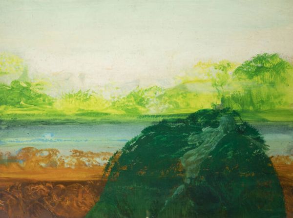 ABACUC (Silvano Gilardi) Torino 1933 : Doppio piano del lago Edem aprile 1973  - Asta Asta di Dipinti - Associazione Nazionale - Case d'Asta italiane