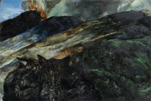 ABACUC (Silvano Gilardi) Torino 1933 : L'ultimo drago - Val d'Etromble gennaio 1967  - Asta Asta di Dipinti - Associazione Nazionale - Case d'Asta italiane