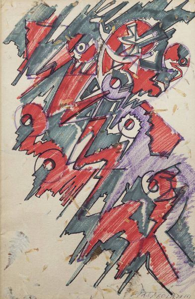 UMBERTO MASTROIANNI Fontana Liri (FR) 1910 - 1998 Marino (Roma) : Senza titolo  - Asta Asta di Dipinti - Associazione Nazionale - Case d'Asta italiane