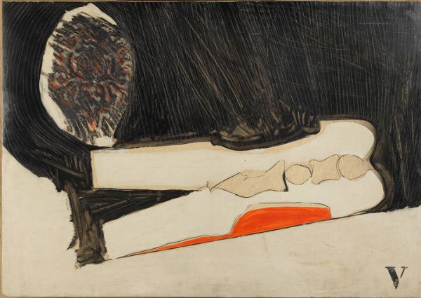 MARIO FUSCO Torino 1934 - 1987 : Le cose risalgono a 5000 anni fa  - Asta Asta di Dipinti - Associazione Nazionale - Case d'Asta italiane