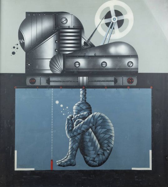 GERICO (GERI PIERO) Somma Lombardo (Varese) 1946 : Uomini non n. 7 3/73  - Asta Asta di Dipinti - Associazione Nazionale - Case d'Asta italiane