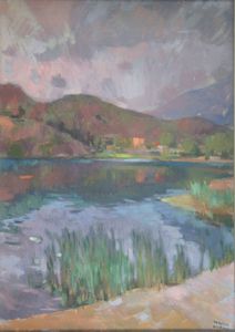 TEONESTO DEABATE Torino 1898 - 1981 - Paesaggio lacustre 1970