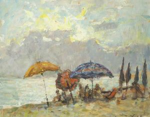 PIER ANTONIO GARIAZZO Torino 1879 - 1964 - Spiaggia