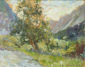 PIER ANTONIO GARIAZZO Torino 1879 - 1964 - Paesaggio montano Cesana luglio 1958