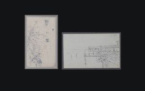 ENRICO REYCEND Torino 1855 - 1928 - a - Un angolo del cortile b - Venezia