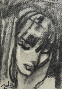 GOLIA (Eugenio Colmo) Torino 1885 - 1967 - Volto di fanciulla