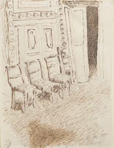 GUGLIELMO JANNI Roma 1892 - 1958 - Studio per interno