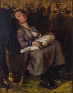 VITTORIO CAVALLERI Torino 1860 - 1938 - Maternit 1901 ca