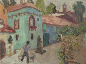 RICCARDO CHICCO Torino 1910 - 1973 - La fontanella 1968