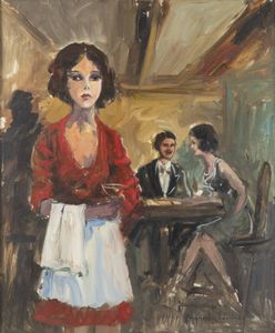 EDMONDO MANEGLIA Koziu (Turchia) 1925 - 2003 Torino - Al caff della collina