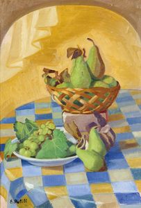 ERMANNO POLITI Velletri (RM) 1910 - 1993 Torino - Uva e pere