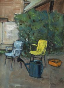 ALFREDO CATARSINI Viareggio (LU) 1899 - 1993 - Il giardino del pittore