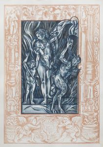 FLORIANO BODINI Geminio (VA) 1923 - 2005 - Donna con bambino e fauno