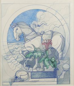 FLORIANO BODINI Geminio (VA) 1923 - 2005 - Cavallo 1980