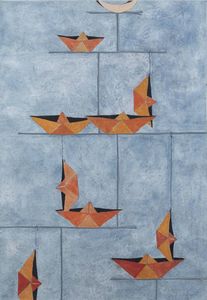 FRANCESCO CASORATI Torino 1934 - 2013 - Barchette di carta 2010