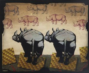 ALEXIS KEUNEN Liegi (Belgio) 1921 - 1989 Rouen (Francia) - Les voyageurs immobiles 1984