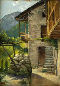 GIOVANNI PISANO Sevi (NU) 1875 - 1964 Torino - Studio - Dintorni di Saint-Vincent estate 1924