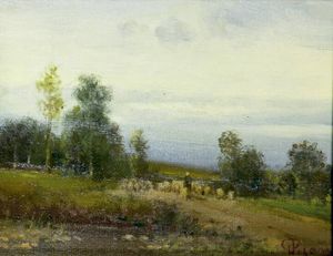 GIOVANNI PISANO Sevi (NU) 1875 - 1964 Torino - Paesaggio