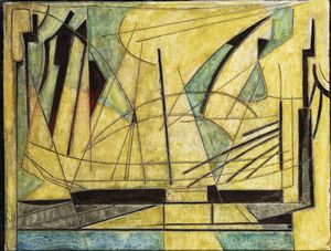 SAMO KOLER Lubiana (Slovenia) 1909  Londra (GB)1988 - Sotto le vele 1958