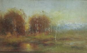 PIETRO PIACENZA Racconigi (CN) 1879 - 1964 - Paesaggio a Racconigi