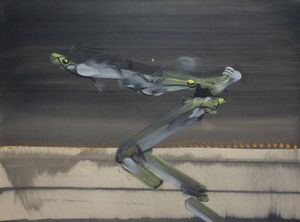 ORELLANA GASTON Valparaso (Cile) 1933- - Hombre pinto al mar Albissola 1972