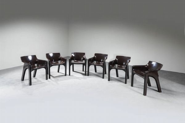 VICO MAGISTRETTI : Sei sedie mod. Gaud�  - Asta Asta di Design - Associazione Nazionale - Case d'Asta italiane