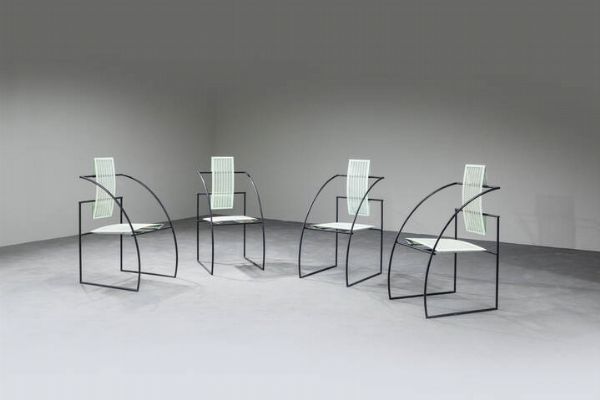 Mario Botta : Quattro sedie mod. Quinta  - Asta Asta di Design - Associazione Nazionale - Case d'Asta italiane
