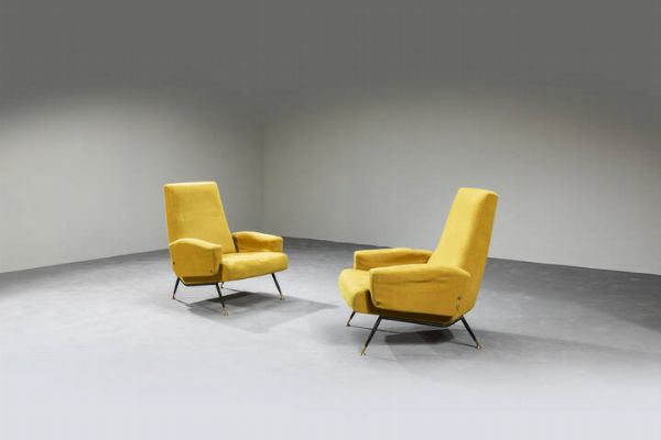 PRODUZIONE ITALIANA : Coppia di poltrone  - Asta Asta di Design - Associazione Nazionale - Case d'Asta italiane