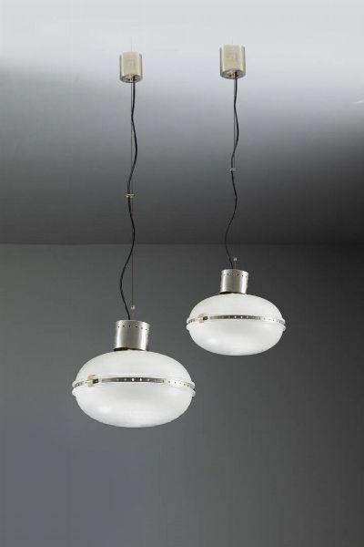 PRODUZIONE ITALIANA : Coppia di lampade a sospensione  - Asta Asta di Design - Associazione Nazionale - Case d'Asta italiane
