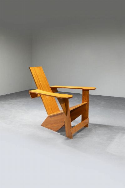 PRODUZIONE ITALIANA : Poltrona in legno.  Anni '90 cm 95x100x95  Difetti  - Asta Asta di Design - Associazione Nazionale - Case d'Asta italiane