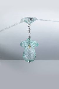 SEGUSO - Lampadario a coste verde. Prod. Seguso anni '60 h cm 77x30