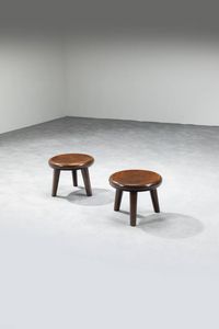 PRODUZIONE ITALIANA - Coppia di sgabelli in legno laccato. Anni '40 cm 27x34  Difetti