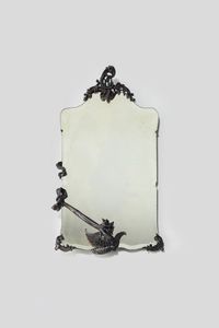 LUIGI BRUSOTTI - Specchiera in legno scolpito a guisa di dragone  vetro specchiato e ottone.  Prod. Brusotti  1950 circa cm 172x100  [..]