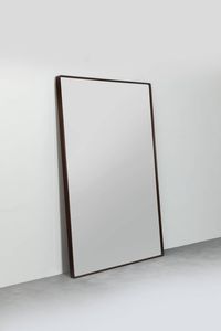 LA PERMANENTE MOBILI CANTU' - Grande specchiera con bordo in legno.  Anni '50 cm 157x100