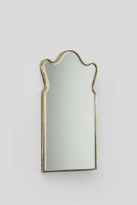 PRODUZIONE ITALIANA - Specchiera con bordo in ottone. Anni '70 cm 95x52